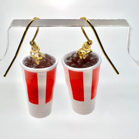 KFC Soda Earrings - Drink Earrings - Fast Food Earrings - Restaurant Earrings - Picture 5 of 9